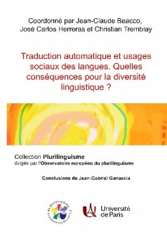 Traduction automatique et usages sociaux des langues - Couverture de livre auto édité