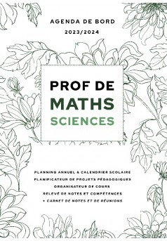 Agenda de bord 2023-2024 professeur de Maths et Sciences - Couverture de livre auto édité