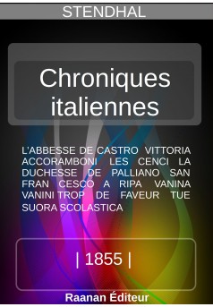 Chroniques italiennes - Couverture Ebook auto édité
