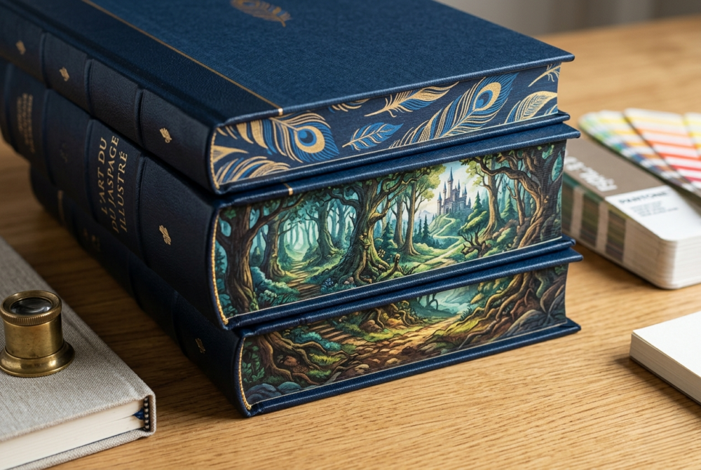 pile de livres avec jaspage illustré