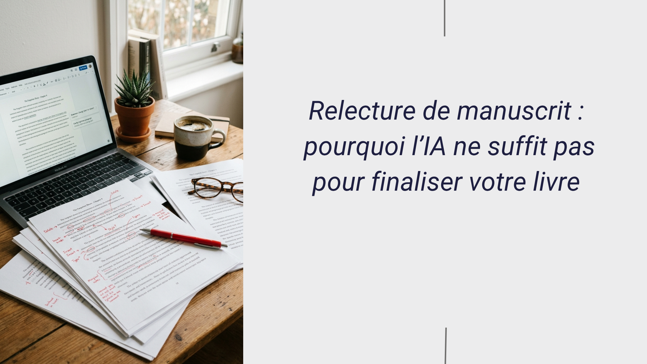Relecture de manuscrit pourquoi l’IA ne suffit pas pour préparer votre livre