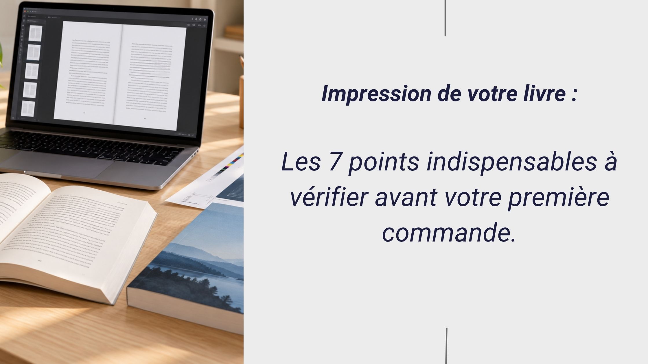 Les 7 points indispensables à vérifier avant votre première commande.